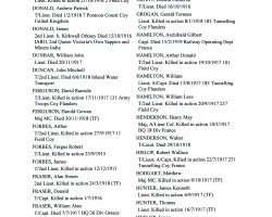 Entry for J Donald on the Scottish National War Memorial