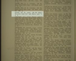 Entry in Cemetery Register